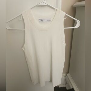 Zara Women's White Sleeveless Top